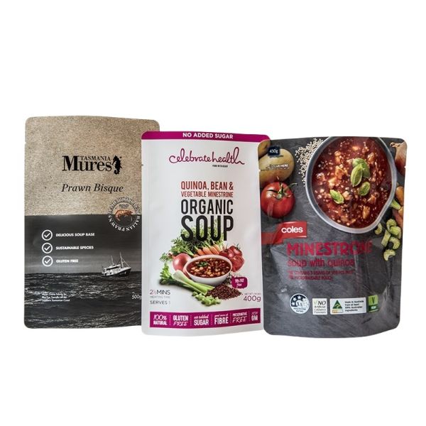 Waterproof Stand Up Food Pouches Soup Packaging With Air Barrier
