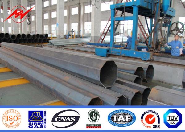 10m 5KN Galvanized Steel Power Pole For Electrical Transmission Power Line
