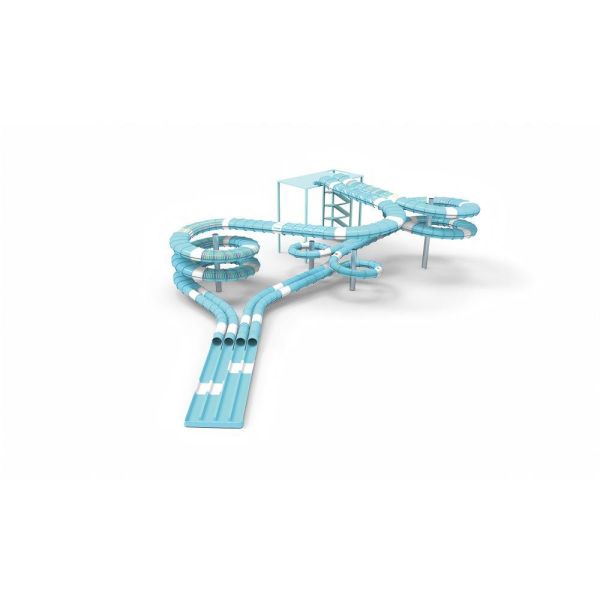 Waterproof LED Light Shadow Tunnel Water Slide for Aqua Park