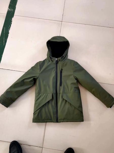 Fashion Olive Outdoor Boys Heavy Winter Coat Polar Fleece Linning Keep Warm
