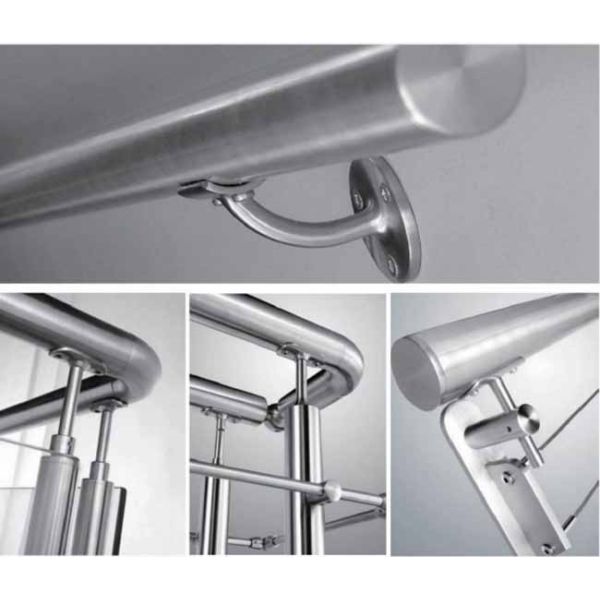 Stainless Steel 304 316 Factory Wholesale Custom Mirror Railing Bracket Modern Balcony Stair Handrail Support Accessories Mall