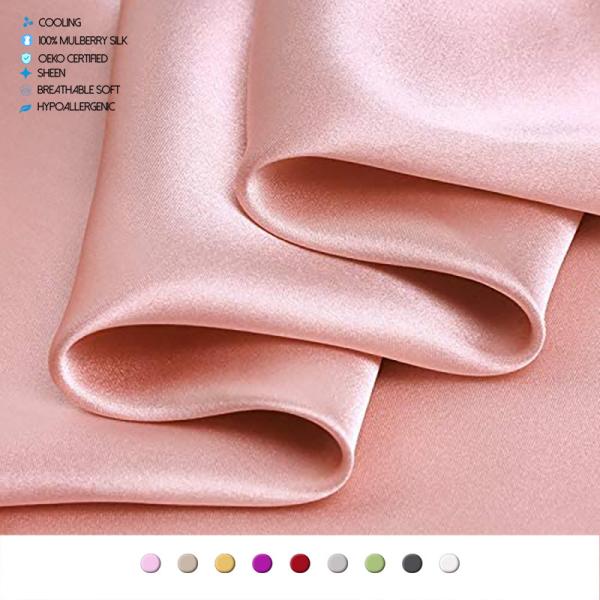 OEM Non Toxic Embroidered Silk Fabric , 16C Lustrous Pure Mulberry Silk By The Yard