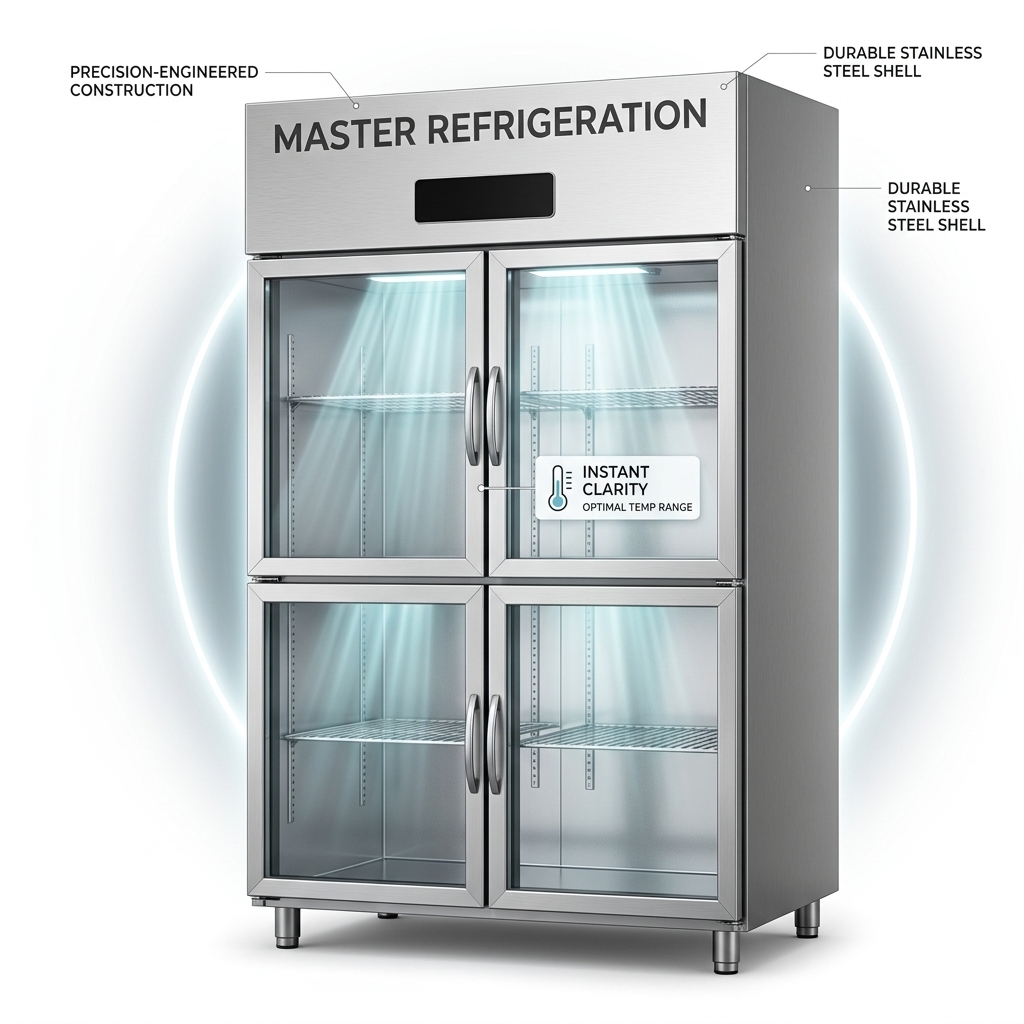 Catering Commercial Upright Refrigerator 4 Door Stainless Upright Freezer