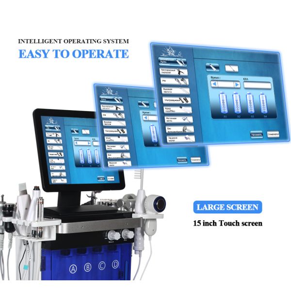 BIO RF Beauty Therapy Machine 15 Inch Cold Hammer Hydro Dermabrasion Device