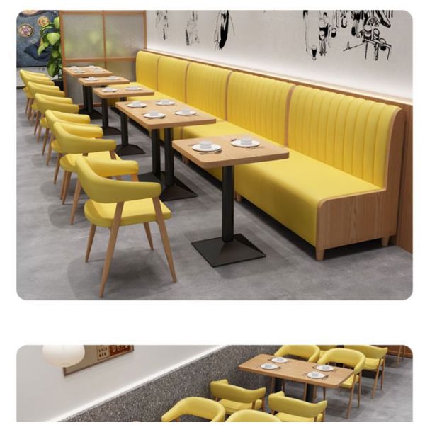 Foshan Wholesale U Shaped Booth Seating Restaurant Simple Dining Sets Cafe Shop Wooden Restaurant Furniture