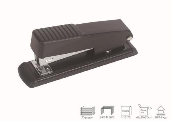Amazon Hot Sales 20 Sheets Paper Capacity Black Metal Office Stapler