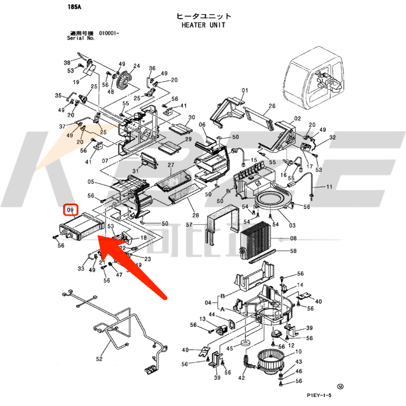 BRAND HITACHI EXCAVATOR HEATER CORE 4464275 FOR ZAX110 ZAX180 ZAX200 ZAX240