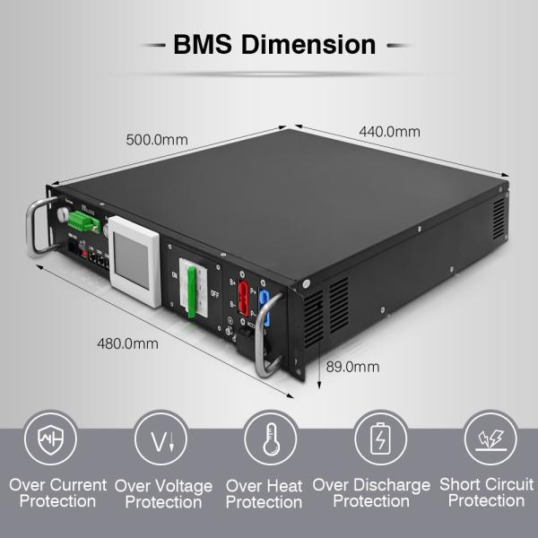 RS485 Système de gestion de la batterie au lithium Bms 90S 288V 50A avec 12S 15S 16S 24S BMU