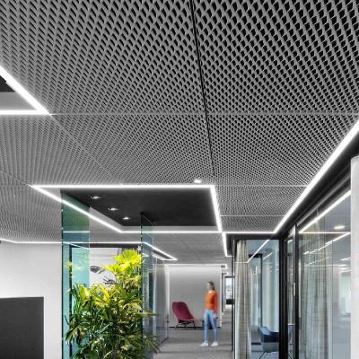 T Bar 0.5mm Expanded Metal Ceiling Tiles Welded Frame Mesh Drop Ceiling Tiles