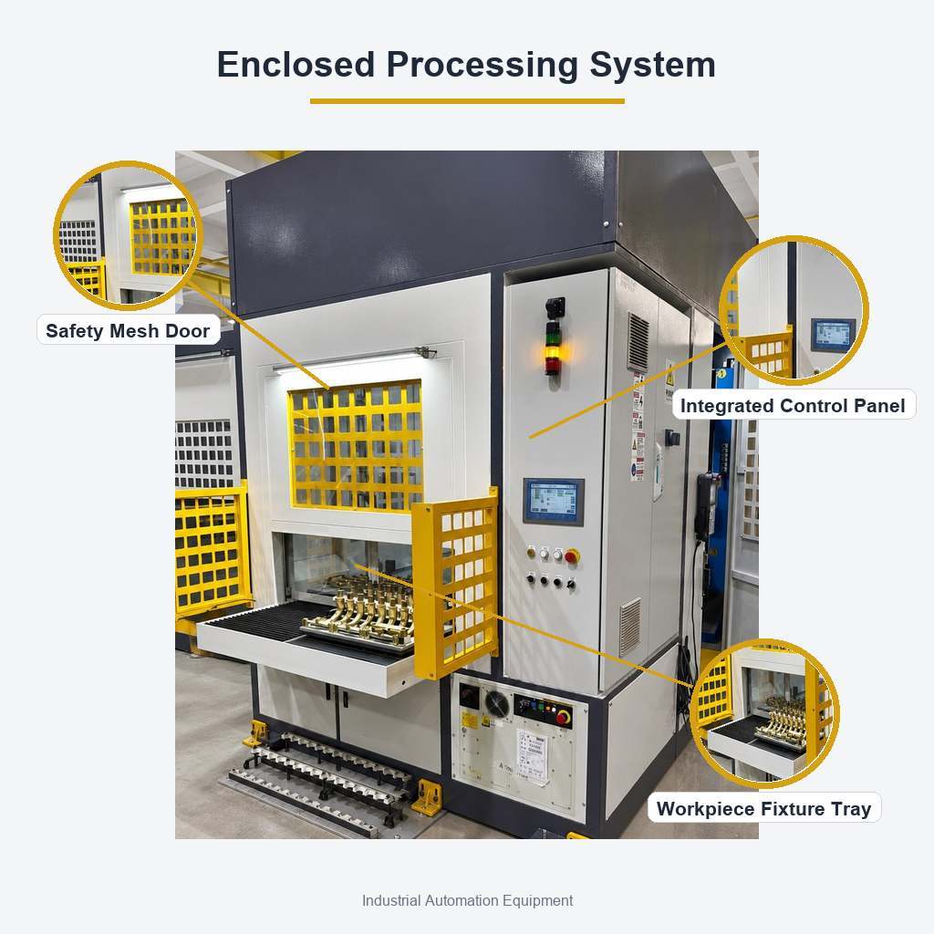 Multi Axis Robotic Automotive Grinding And Polishing Machine For Powertrain Housings