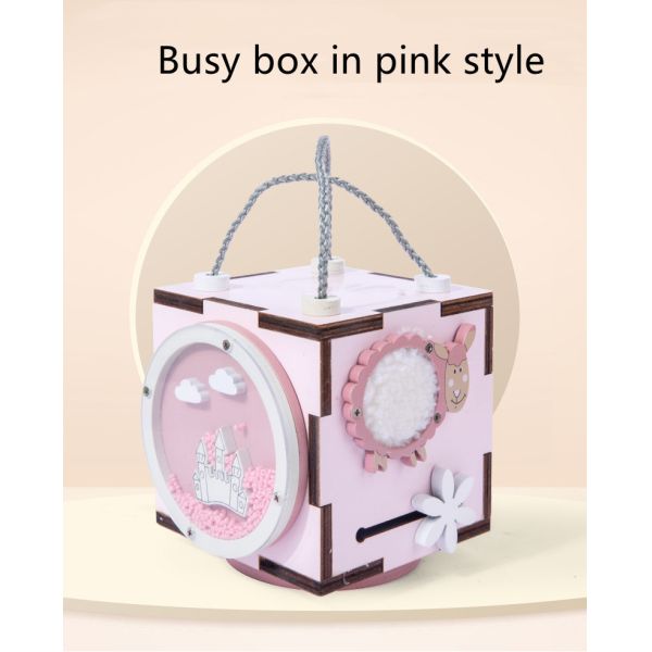 Montessori Intellectual Wooden Six In One Busy Board Cube Hand On Ability Training