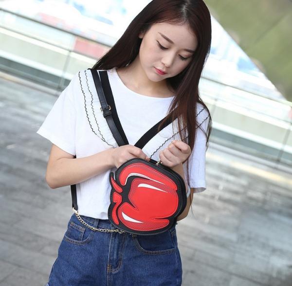 New fashion creative personality female cute cartoon fruit shoulder bag diagonal chain bag