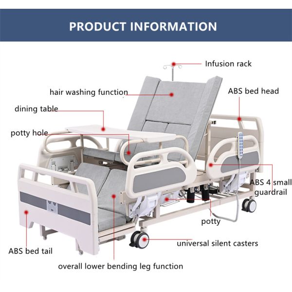 Multifunctional Electric Nursing Medical Adjustable Bed Automatic Turning