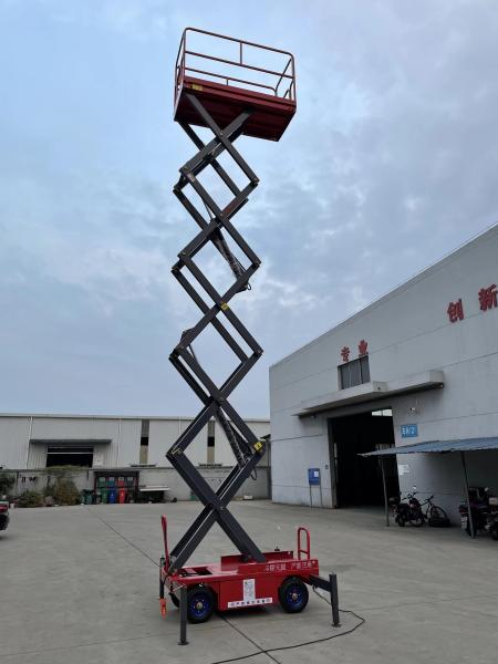 High Capacity 320kg Double Scissor Lift With 12m Reach Reliable And Safe Hydraulic Electric Aerial Platform