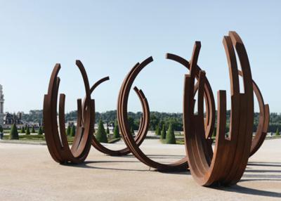 Sculpture en acier en Corten d'aspect de rubans de danse pour la décoration extérieure