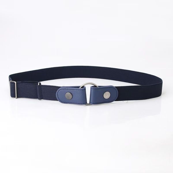 Canvas Woven Belt, Leather Trim Belt, Silver Buckle, Stretch Belt, Two-Tone Casual Belt, Versatile Belt for Jeans