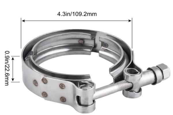 braçadeira de aço inoxidável da exaustão da faixa de 3,0 304 V para o jogo da flange