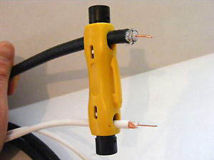 Triturador de cabo coaxial de duas lâminas de qualidade industrial com suporte OEM para RG59 RG6 RG7 RG11