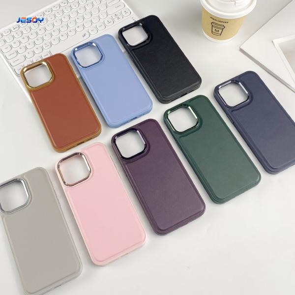 Shockproof Leather Phone Case Embossed Logo / Printed Logo Protective Phone Cases For IPhone And Samsung
