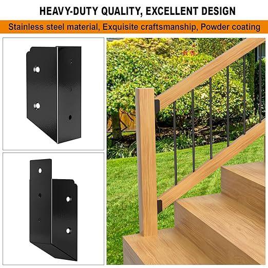 30° Ángulo de la escalera Las barandillas de cubierta de acero al carbono para postes de madera 2x4
