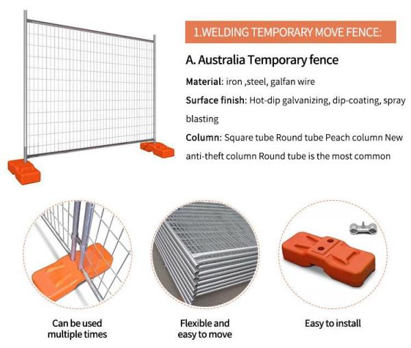Hot Dip Galvanized Free Standing Australia Temporary Fencing Safety Isolation