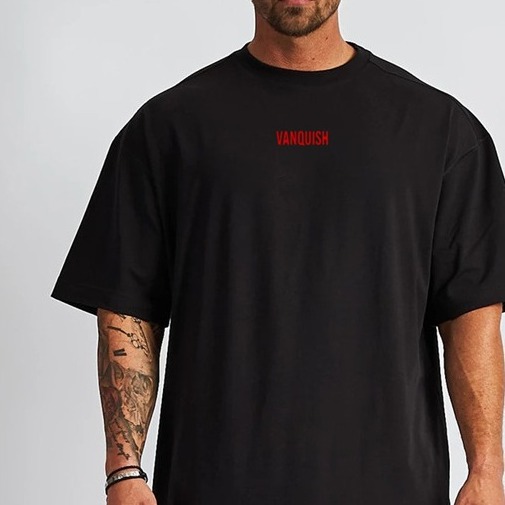 Summer Essential Men's Oversized T-shirt in Knitted Weaving Method and Print Pattern