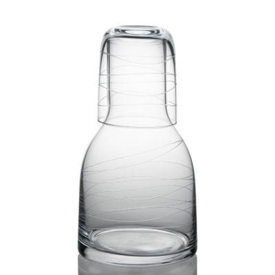 garrafa de vidro feito a mão da água 800ml, garrafa da cabeceira com o clássico de vidro gravado