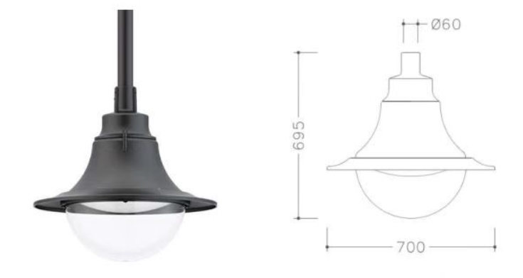 Подвесный садовый фонарь АЛУМИНИЙ ИП66 Ретрофит LED Модульный 30-80w Высокая световая эффективность На улице Для двора, парков
