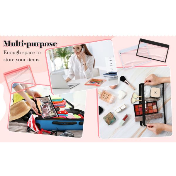 Zipper Pouches Pencil Pouches PVC Makeup Pouch Envelopes Folder Storage Multi Purpose Pouch Document File Organize