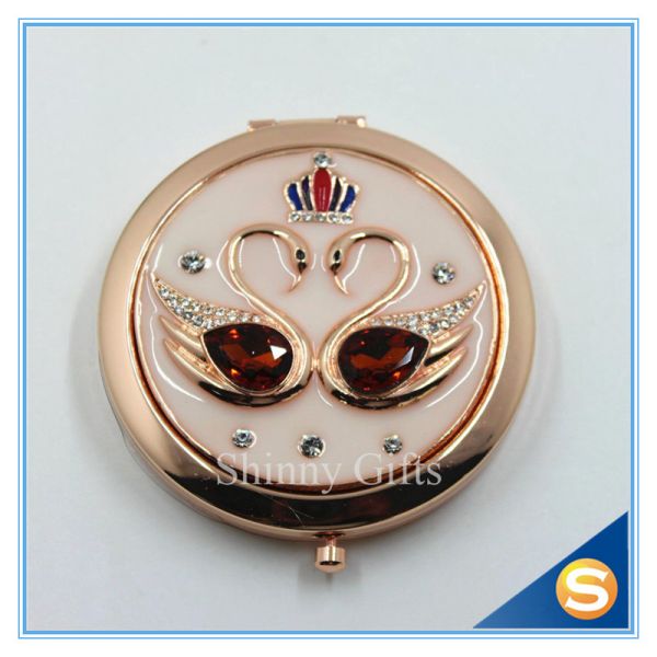 Shinny Gifts Personalized Metal Collection Compact Mirror For Wedding Souvenir