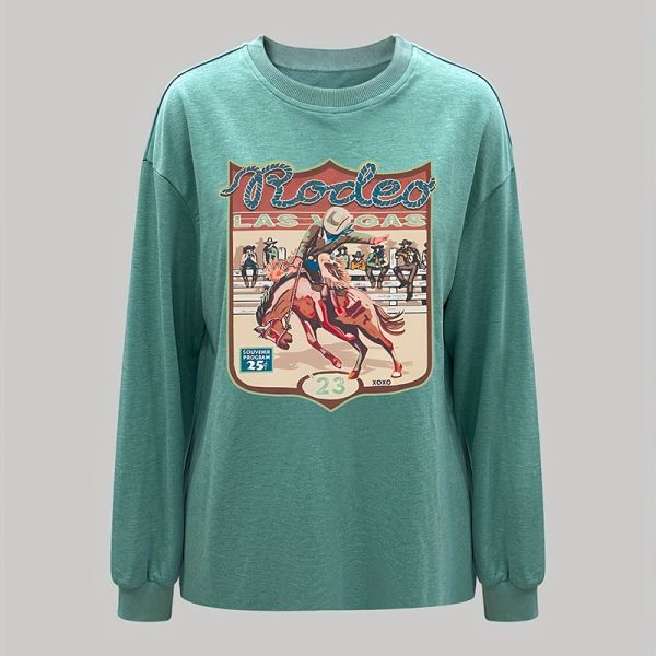 Casual Style Long Sleeve T-Shirt with Straight Hemline for Daily Wear in Fall/Winter Season