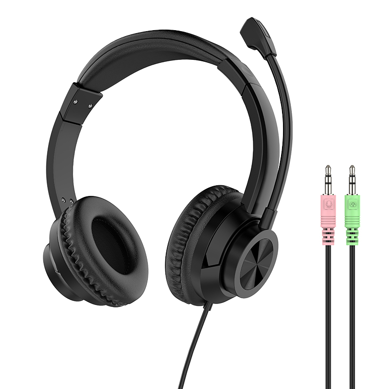 JTY-1036 Wired Call Center Headset with Adjustable Microphone, USB Type‑C 3.5mm Multi‑Interface Over‑Ear Headphone, Volume & Mute Control for Office Customer Service Online Class
