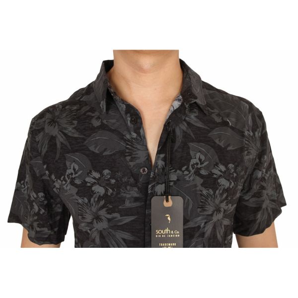 Summer Printed Short Sleeve Shirts 100% Viscose Printed Silk Shirt Mens