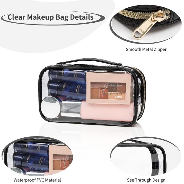 Small Shockproof Travel Transparent Cosmetic Bag Organizer With Zipper