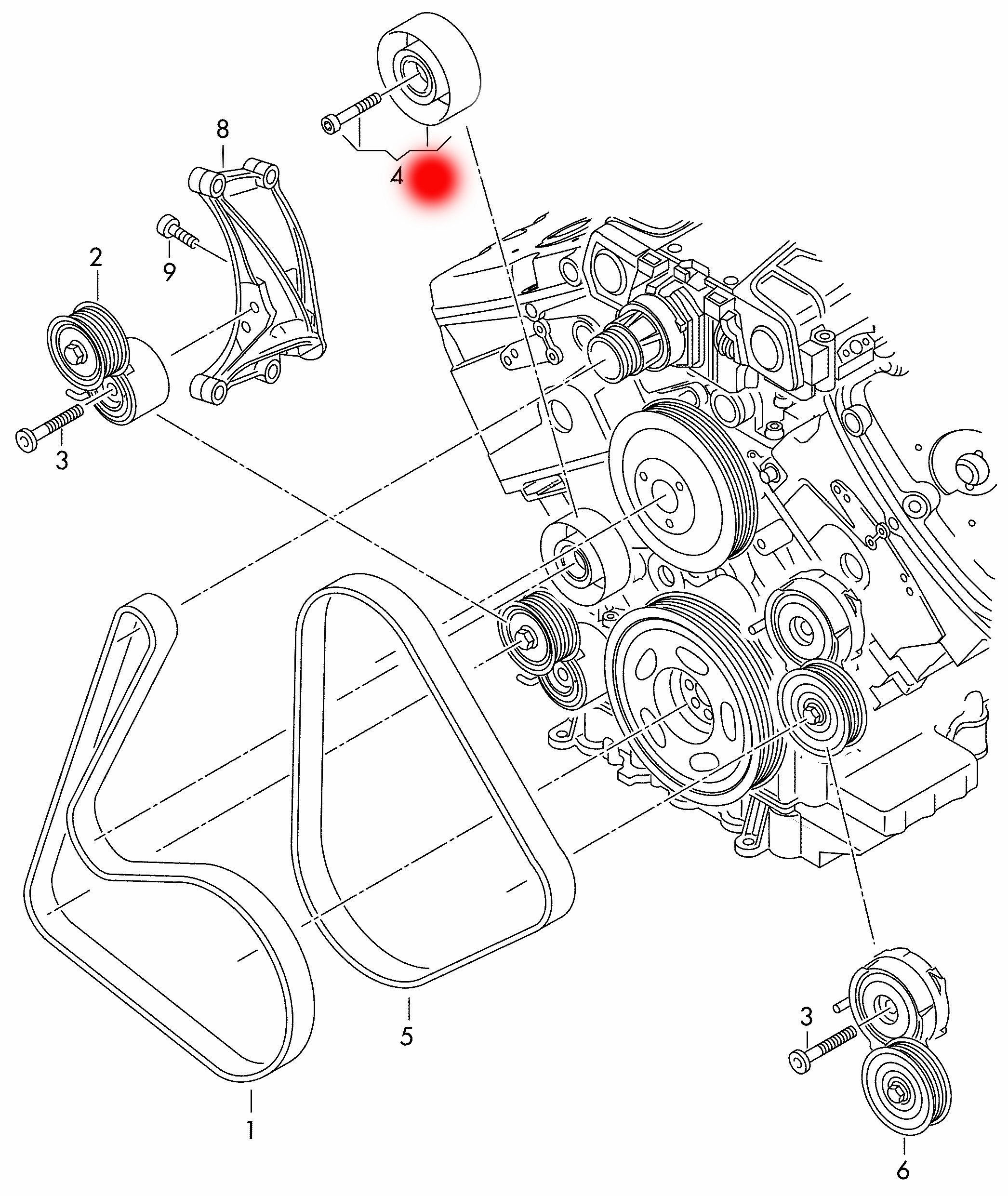 OEM 06E903341E 06E903341H Напряженный бездействующий шкив для AUDI A6 C7 4G2 4GC 3.0