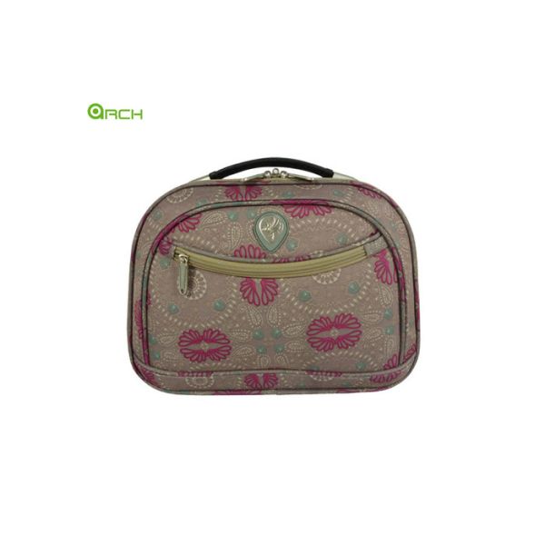 600D polyester Cosmetic Vanity Duffle Travel Luggage Bag with Printing