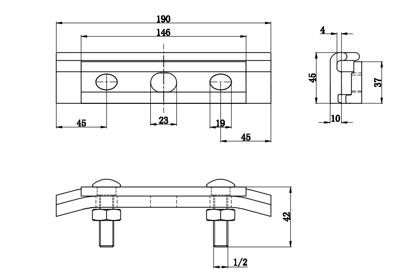 11mm 3 Bolts 8KN Cable Curved ADSS Suspension Clamp