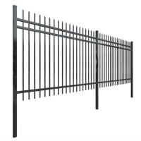 Cercas modernas de zinc de acero y metal negro galvanizado 6x8 de seguridad de hierro forjado cercas de acero de tapa plana