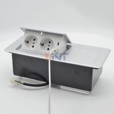 Wireless Charging Desktop Table Pop-up Power Socket Multi-Connection Box Featuring 2 AC Outlets 10A IP44