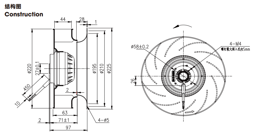 Frequência diferente e tensão do fã externo de prata do motor do rotor 2760rpm