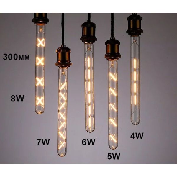 T30 / T32 Vintage Edison Filament Bulbs 8w Warm White 300mm 110v 220v