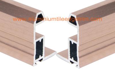 Rose Golden Brushed Aluminium Sliding Door Extrusions Profiles For Wardrobe