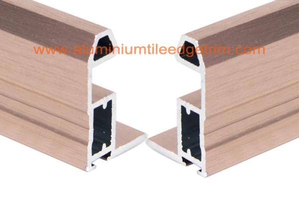 Rose Golden Brushed Aluminium Sliding Door Extrusions Profiles For Wardrobe