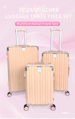TravelPro 3-Piece Luggage Set with Spinner Wheels Hardside Suitcases 20/24/28 Inch TSA Lock USB Charging Cup Holder Makeup Bag for Men Women Black White Pink Yellow Grey Blue