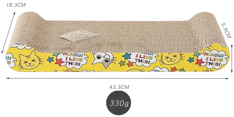 Eco Friendly Cat Scratching Board With Curved Wave Design For Claw Grinding