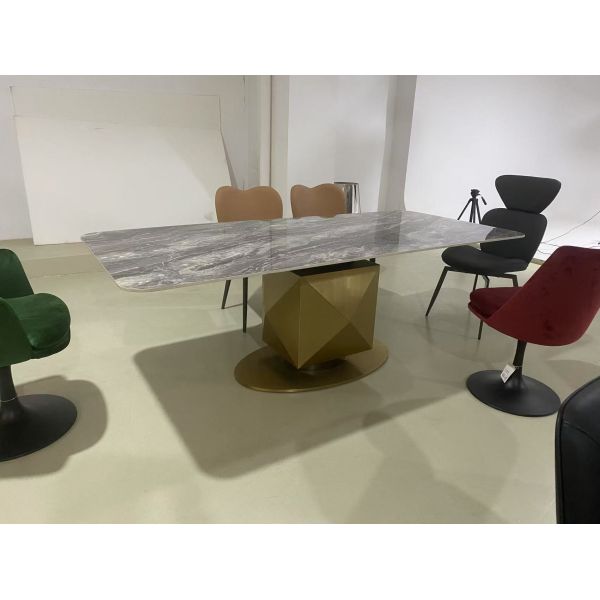 Luxury Furniture Manufacturer Factory Sintered Stone Mable Top Dining Table Set for Home