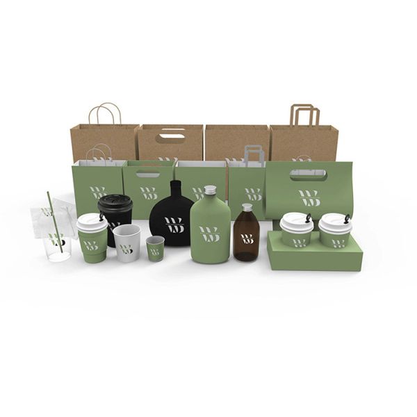 Disposable Coffee Shop Baguette Takeaway Kraft Paper Food Bags With Window