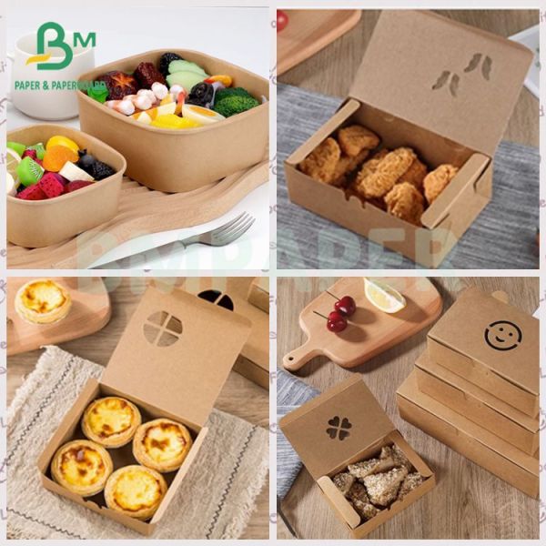 Неизбеленная нефтяная упаковочная коробка для закусок с покрытием PE Kraft Liner Board