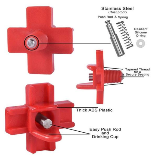 Ниппелей птицы Cnc цыпленок Waterer держателя автоматических горизонтальных непромокаемый горизонтальный бортовой