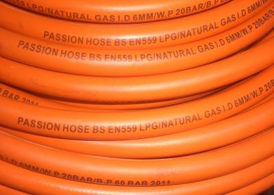 Fiber Braided Reinforced LPG Gas Hose Pipe ,  1 / 4  Gas Hose Smooth Surface